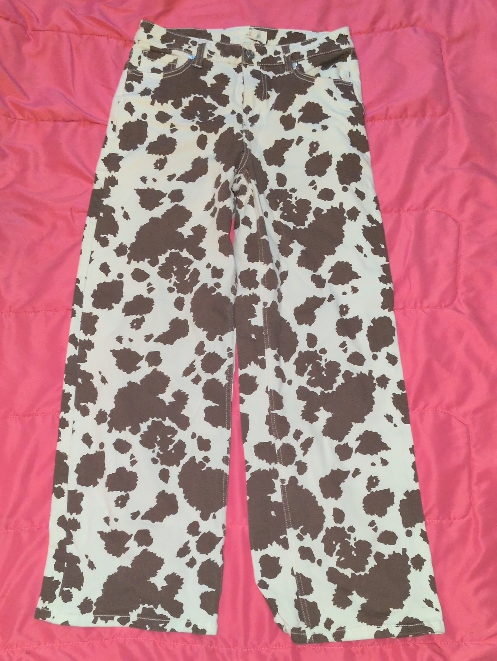 Cali 1850 Women's Cow Print Wide Legs Jeans Size 5